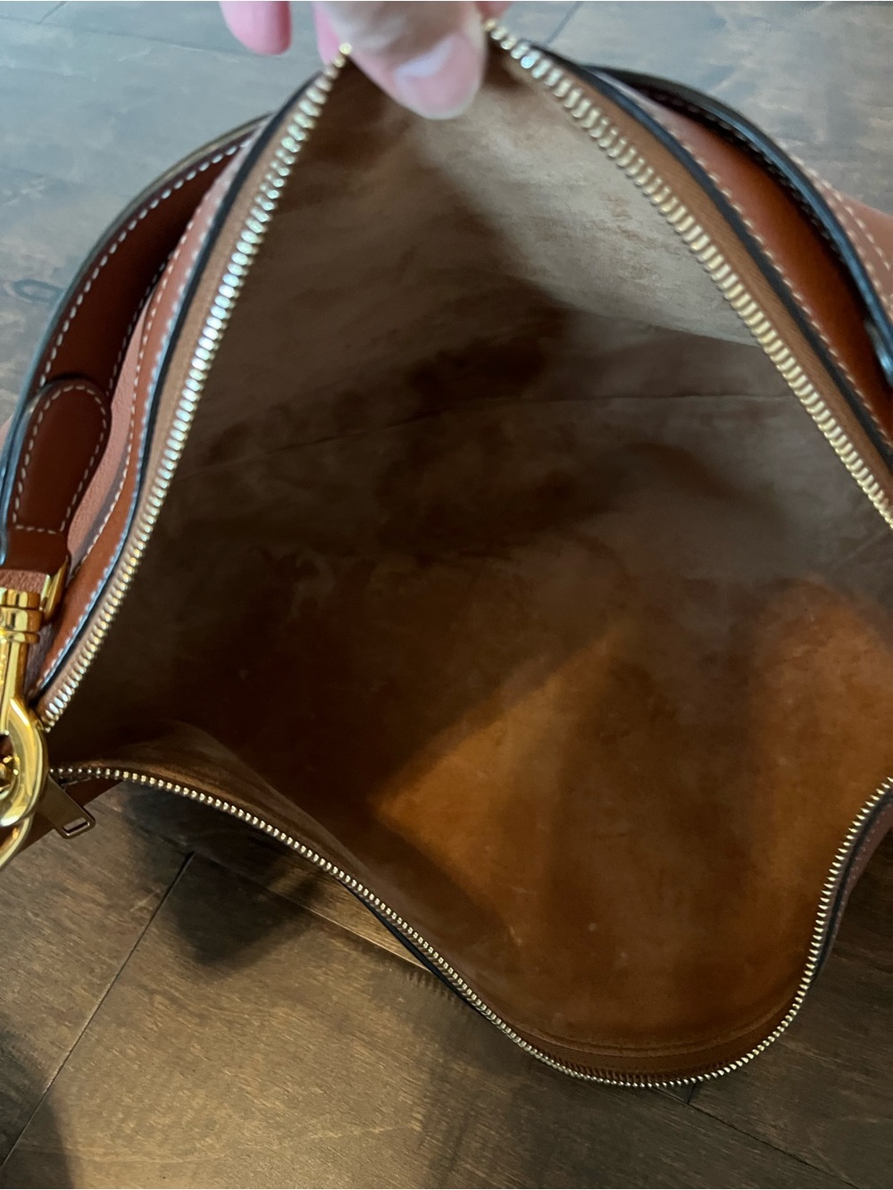 Celine Leandre Brown Leather Shoulder Bag with Gold Hardware - Picture 5 of 11